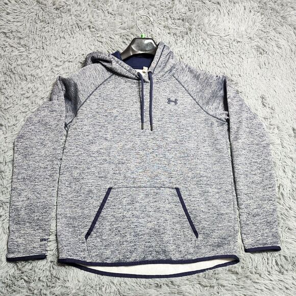 Under Armour Storm 1 Sweatshirt Mens Loose Medium Cold Gear Blue Pullover Hoodie - Picture 1 of 9
